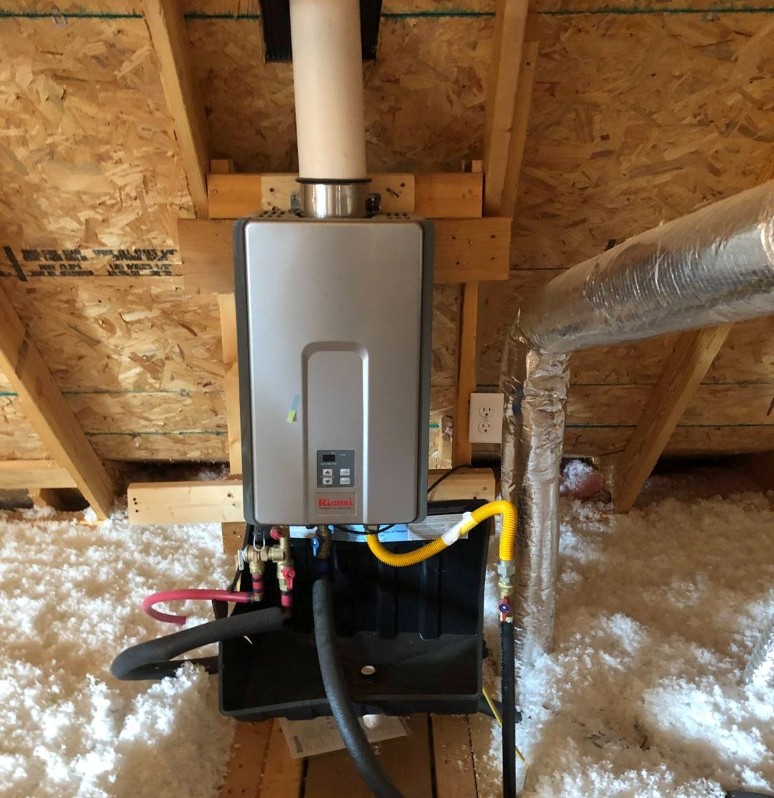 Pic of Tankless Water Heater in an attic