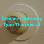 Photo of mercury type thermostat with text