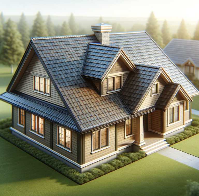 Charming suburban house with a spacious porch and well-kept lawn.